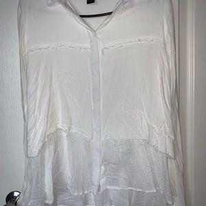 NWOT BKE White button down with chiffon